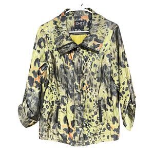 KOHTZ by Puli Design Women's Full Zip & Button Animal Print Jacket Size Medium